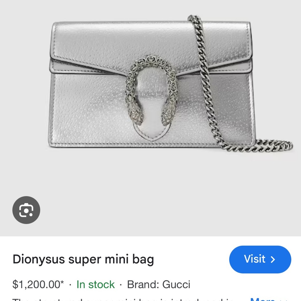 Gucci Dionysus super mini bag silver